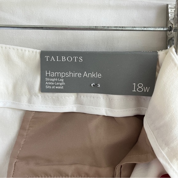 Talbots Hampshire Ankle straight leg sits at waist white trousers, Size 18W, NWT - Picture 11 of 11